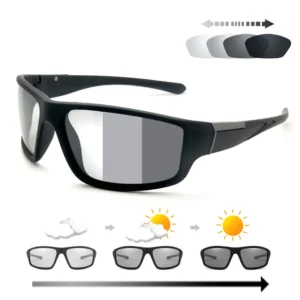 Lunettes de soleil photochromiques pour hommes, lunettes de sport noires mates pour le cyclisme, lunettes de soleil polarisées à changement de couleur pour femmes, pour le vélo, modèle 2026