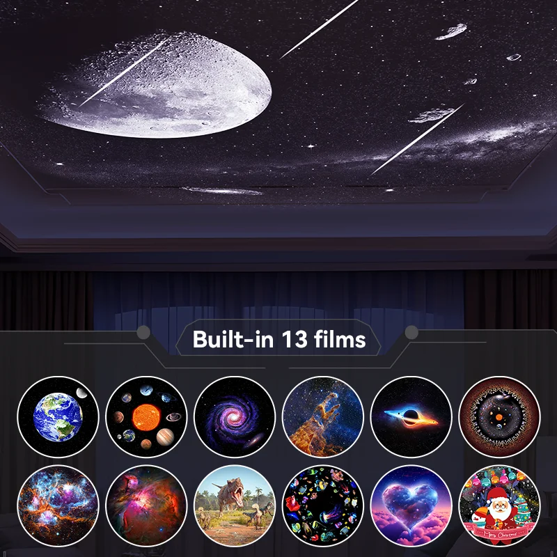 Projecteur d'étoiles Galaxy 12 en 1 avec météore, veilleuse ultra claire, boule spatiale lointaine, planétarium, lumières pour enfants G – Image 2
