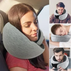 Oreiller de cou de voyage, oreiller en mousse à mémoire de forme pour voiture, appui-tête automatique Portable en forme de U, oreiller de cou de couchage réglable pour voyage