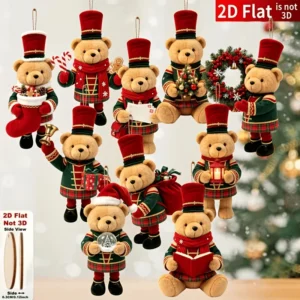 Ensemble d'oursons décoratifs de Noël – Petits ours en costume Casse-Noisette