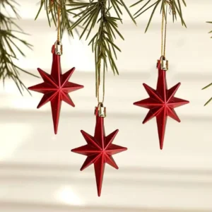 Étoiles décoratives de Noël scintillantes – Ornements suspendus pour sapin